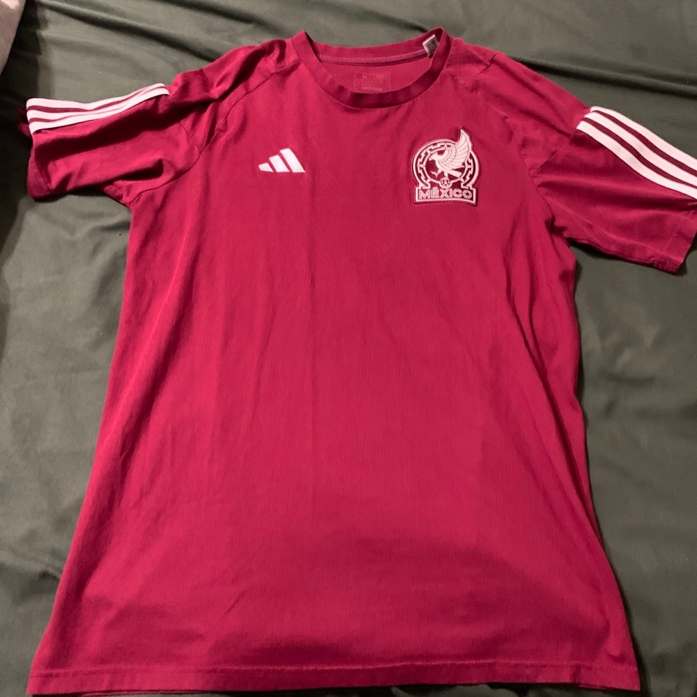 Adidas Soccer Jersey Mens Medium Red Mexico National Team Short Sleeve Athletic